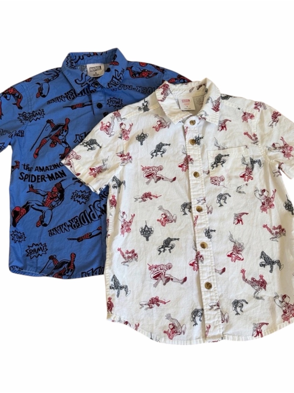 Marvel Spider-Man Short Sleeve Button-Up Shirts- Set of two Size 6